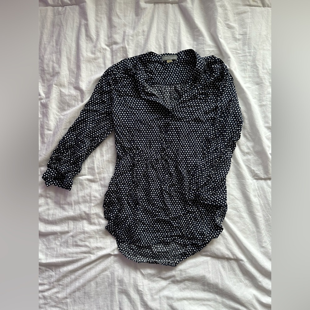 Blue & White Polka Dot Shirt